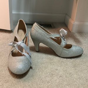 Silver Glitter Heels